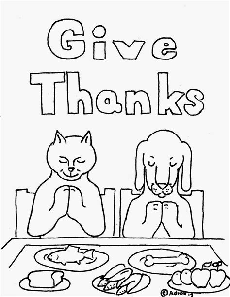 Coloring Pages for Kids by Mr. Adron: Animals Give Thanks Coloring Page for Thanksgiving, Free ...