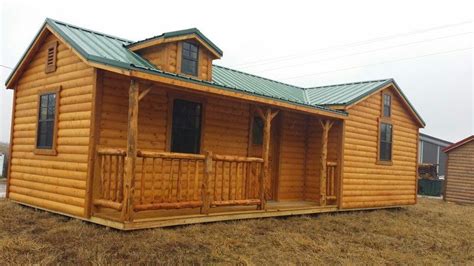 Rent To own portable log cabins Amish tiny homes sheds