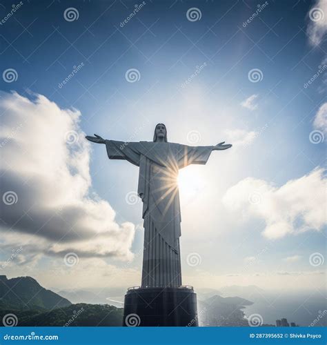 Statue of Jesus Christ in Brazil Generative AI Stock Illustration ...