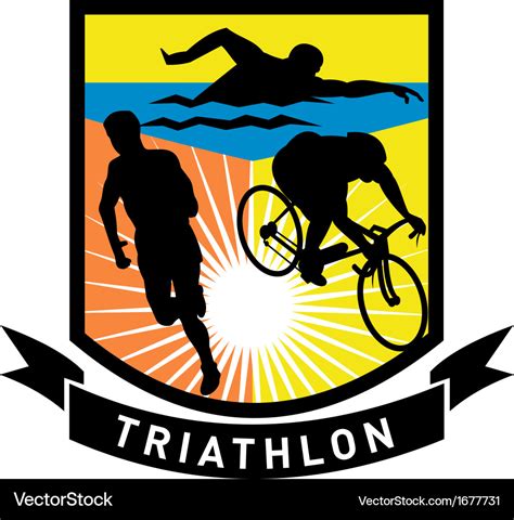 Triathlon swim bike run race Royalty Free Vector Image