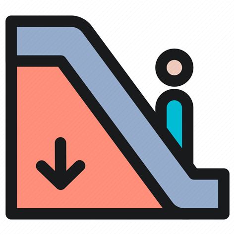 Escalator, market, shop, buy, down, stairs, shopping icon - Download on Iconfinder