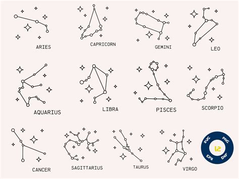 Star Zodiac Constellation Svg Zodiac Svg Horoscope Svg - Etsy Canada