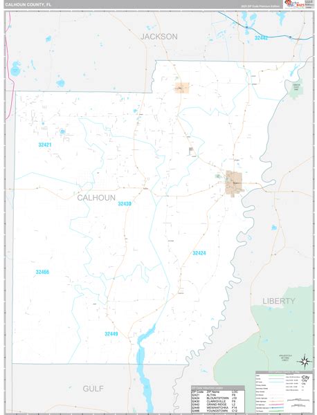 Calhoun County, FL Wall Map Premium Style by MarketMAPS - MapSales