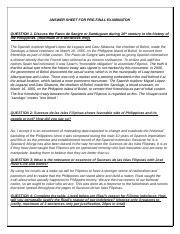 PRE-FINALS-RIZAL.docx - ANSWER SHEET FOR PRE-FINAL EXAMINATON QUESTION 1. Discuss the Pacto de ...