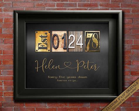 45th Anniversary Gift Ideas 40th Wedding Anniversary Gifts - Etsy