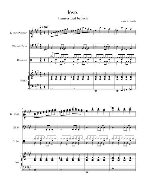 Love – wave to earth (웨이브 투 어스) love. - wave to earth Sheet music for ...