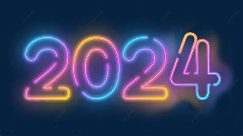 Efecto De Luz De Neón De Bendición De Año Nuevo 2024 PNG ,dibujos 2024, Año Nuevo, Feliz Año ...