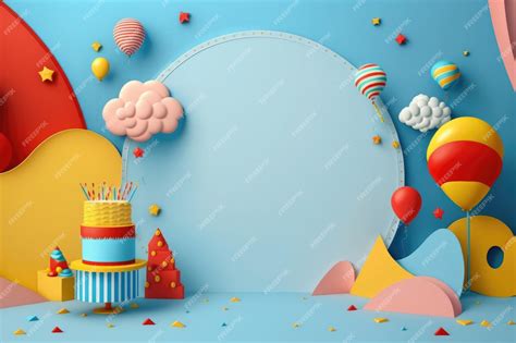 Premium AI Image | Colorful birthday background with balloons and place for text Illustration AI ...