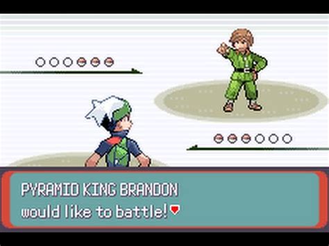 Pokémon Emerald - Pyramid King Brandon (Gold Symbol battle) - YouTube