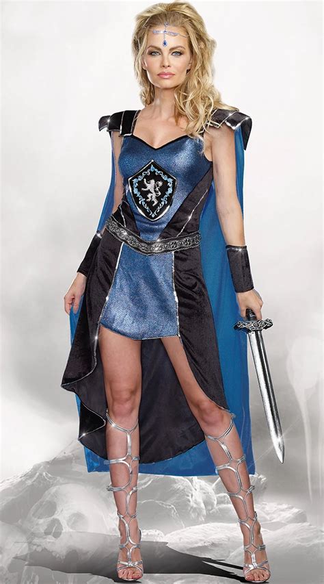 Vocole Women Roman Warrior Costume Middle Ages Sexy King Slayer Fancy ...