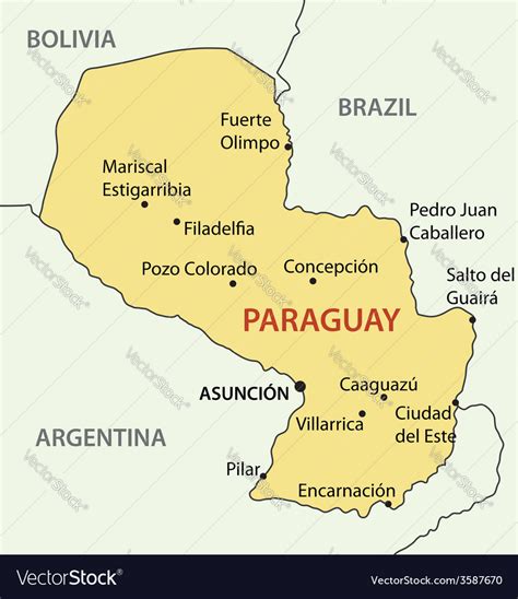 Republic of paraguay - map Royalty Free Vector Image