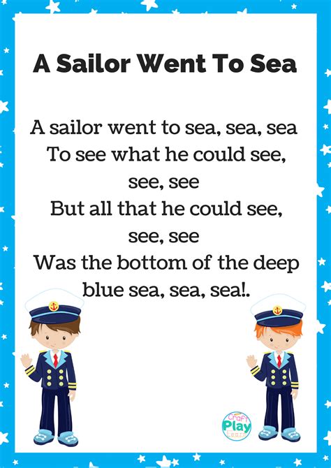 A Sailor Went To Sea Sea Sea: Lessons and Activities - Craft Play Learn