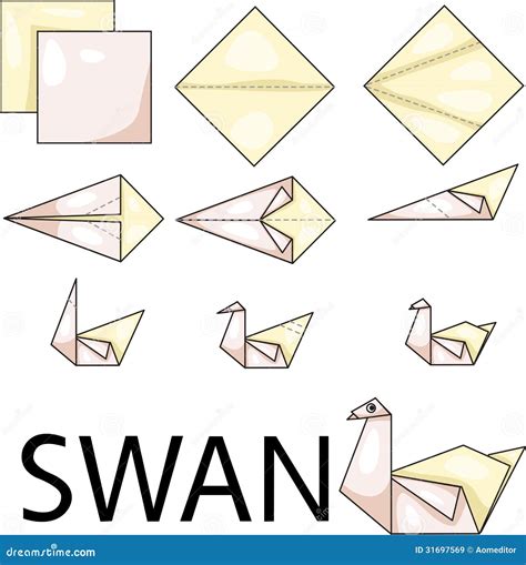 Origami swan stock vector. Illustration of collection - 31697569