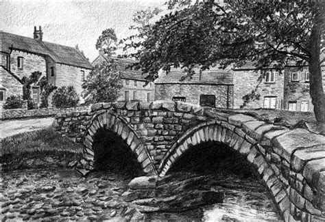 Sketching of old bridge - Beautiful | Drawings, Landscape drawings, Cool landscapes