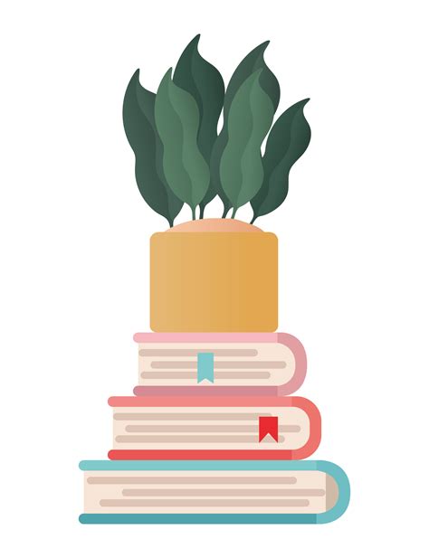 books with plant pot vector design 4074816 Vector Art at Vecteezy