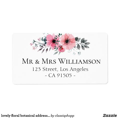 lovely floral botanical address label | Zazzle.com | Floral botanical ...