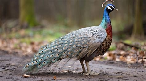 Premium AI Image | CloseUp of Grey PeacockPheasant Bird Feathers ...