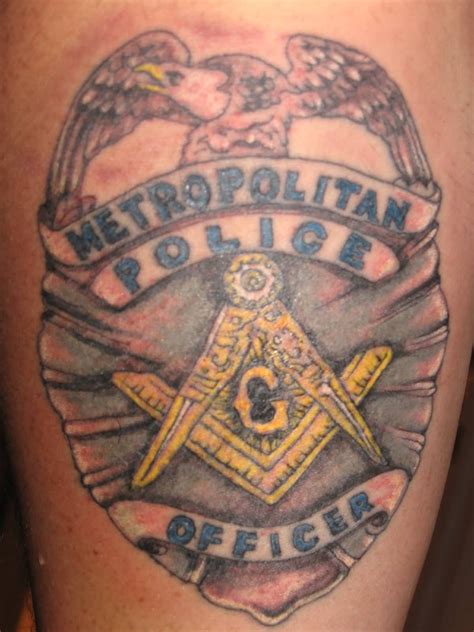 Unique Metro Politan Police And Masonic Symbol Tattoo | Masonic tattoos ...