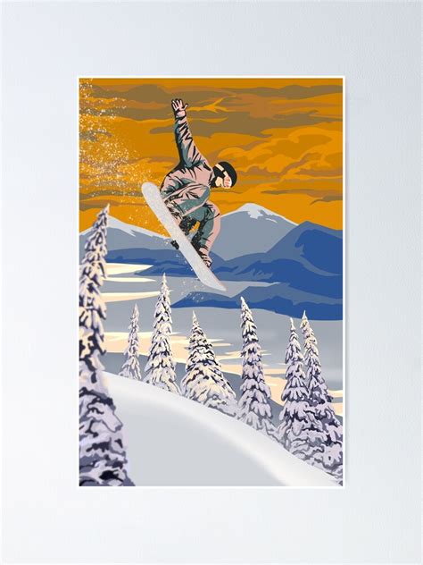 "Retro style Snowboard poster art" Poster for Sale by SFDesignstudio | Redbubble