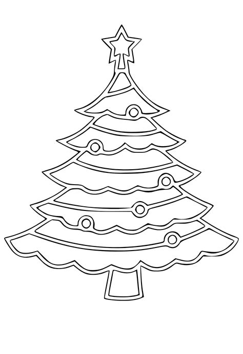 Free Printable Christmas Tree Outline Coloring Page, Sheet and Picture ...