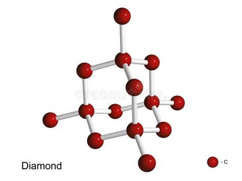 Isolated 3D Model of a Crystal Lattice of Diamond Stock Illustration ...