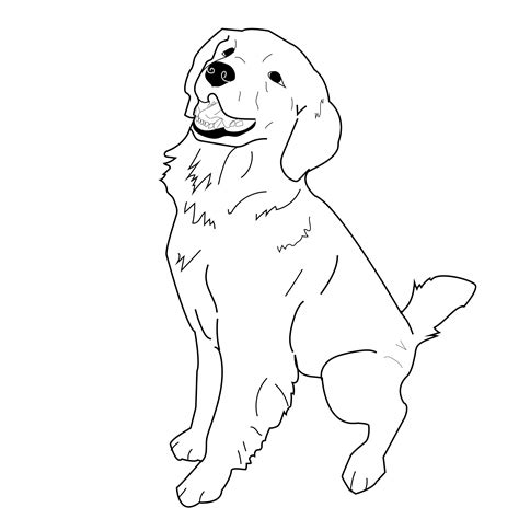 Sitting Golden Retriever Vector Dog Illustration EPS Cute - Etsy UK