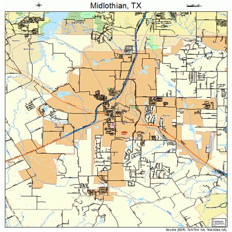 Midlothian Texas Street Map 4848096