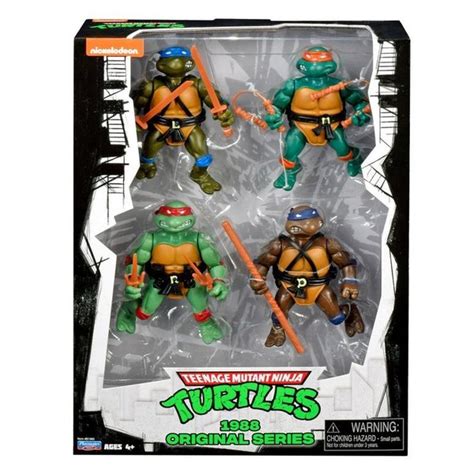 Playmates Toys Teenage Mutant Ninja Turtles Classic 1988 Figure 4-Pack ...