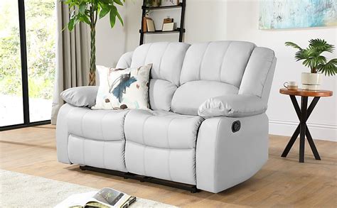 Dakota 2 Seater Recliner Sofa, Light Grey Classic Faux Leather Only £549.99 | Furniture & Choice