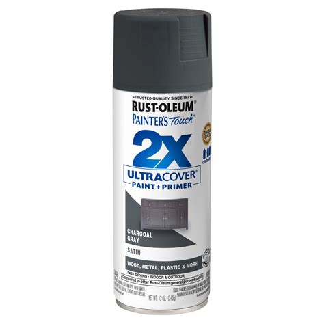 Rust-Oleum Painter's Touch 2X 12 oz. Satin Charcoal Gray General Purpose Spray Paint-350373 ...