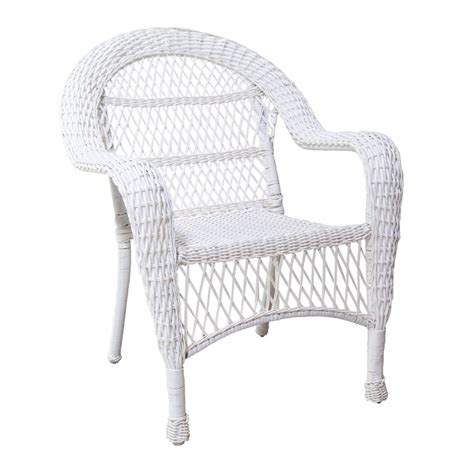 White Wicker Patio Lounge Chair