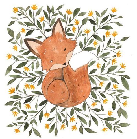 Cute fox, fox drawing, nativity scene | Fox painting, Fox art print ...