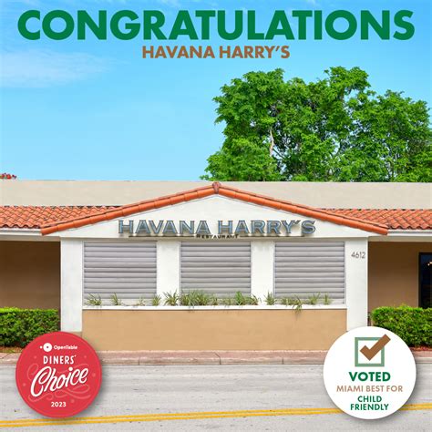 Featured image for post: HAVANA HARRY’S RECEIVES DINERS’ CHOICE AWARD