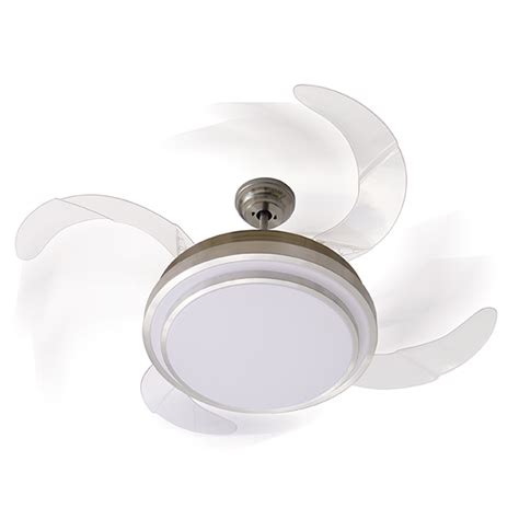 Ventilador de Teto com Controle Remoto 4 pás Branco e Cromado Retrátil Inspire 127V (110V ...