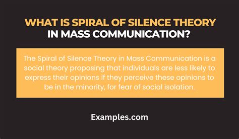 Spiral of Silence Theory in Mass Communication - 29+ Examples, How to Use