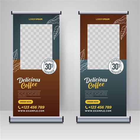 Coffee Shop rollup or X banner design template 5025281 Vector Art at ...