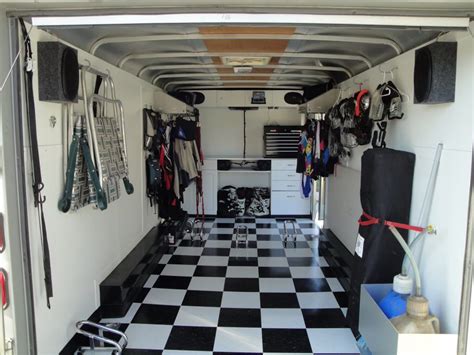 Enclosed race trailer | Motorcycle trailer, Enclosed trailers, Toy hauler trailers