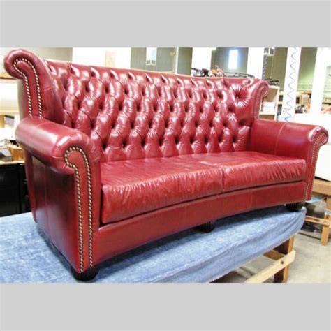 Custom Leather Tufted Sofa with Nailheads - Sofa U Love