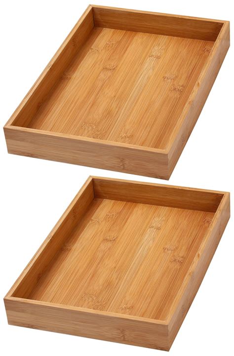 YBM Home Bamboo Drawer Organizer Storage Boxes, 10” x 14” x 2” (2-Pack) - Walmart.com