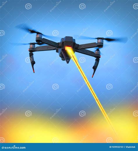 Drone With Laser Gun Royalty-Free Stock Image | CartoonDealer.com #92993218