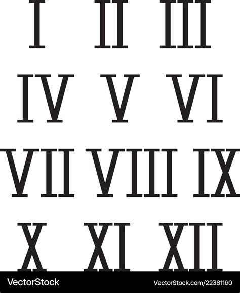 Roman numerals black symbols Royalty Free Vector Image