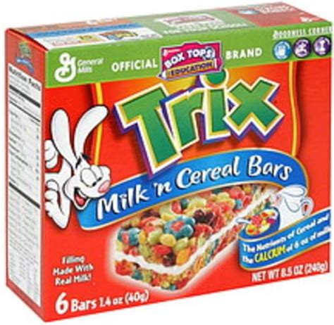 General Mills Trix Milk 'n Cereal Bars - 6 ea, Nutrition Information | Innit