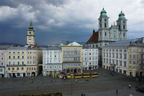 HD wallpaper: linz, city, church, architecture, old town, monument ...