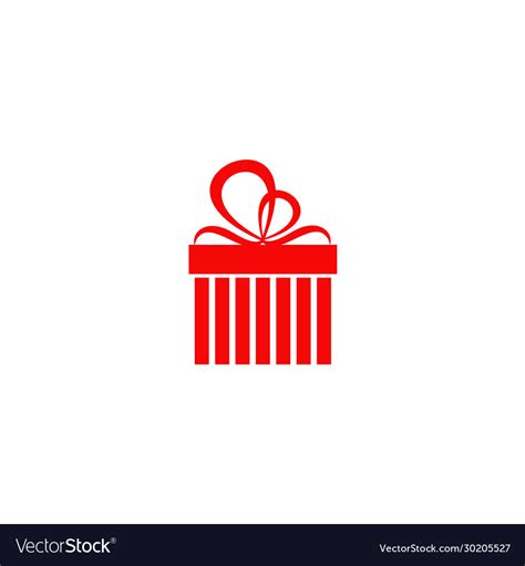 Gift box present icon logo design template Vector Image