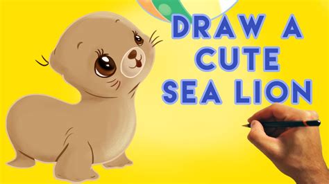 How to Draw a Cartoon Sea Lion - Cute and Easy - Narrated Tutorial - YouTube