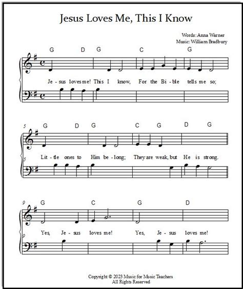 Gospel Song Jesus Loves Me: Beginner & Easy Piano, Plus Lead Sheets!