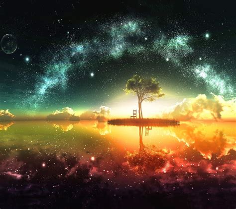 1920x1080px, 1080P free download | Dream stars, cool, dream, landscape, nature, reflection ...