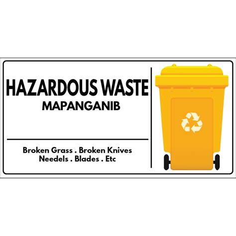 Garbage Bin Signs/Labels, Waste Disposal Segregation Labels ...