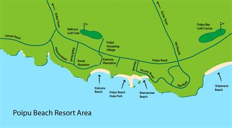 Map Of Poipu Kauai - Sayre Courtnay