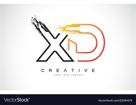 Xd creative modern logo design with orange Vector Image